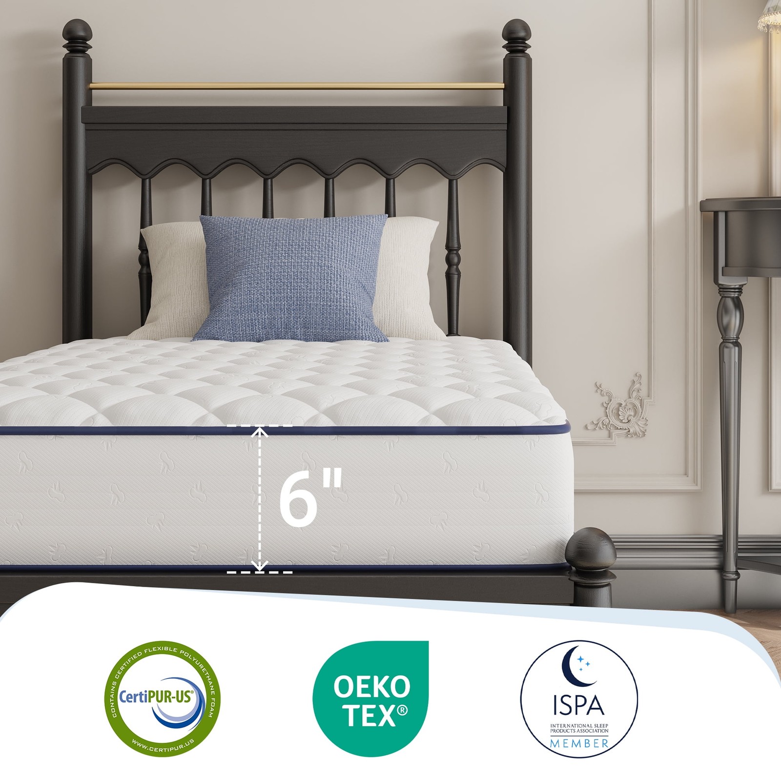 Colchón De Muelles Twin Size 6 Pulgadas Para Cama Colchones En Oferta Baratos US