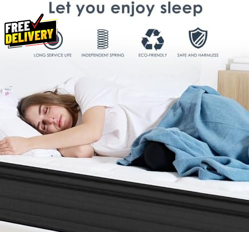 12 Inch Queen Memory Foam Hybrid Mattress Pocket Spring Medium Firm RV