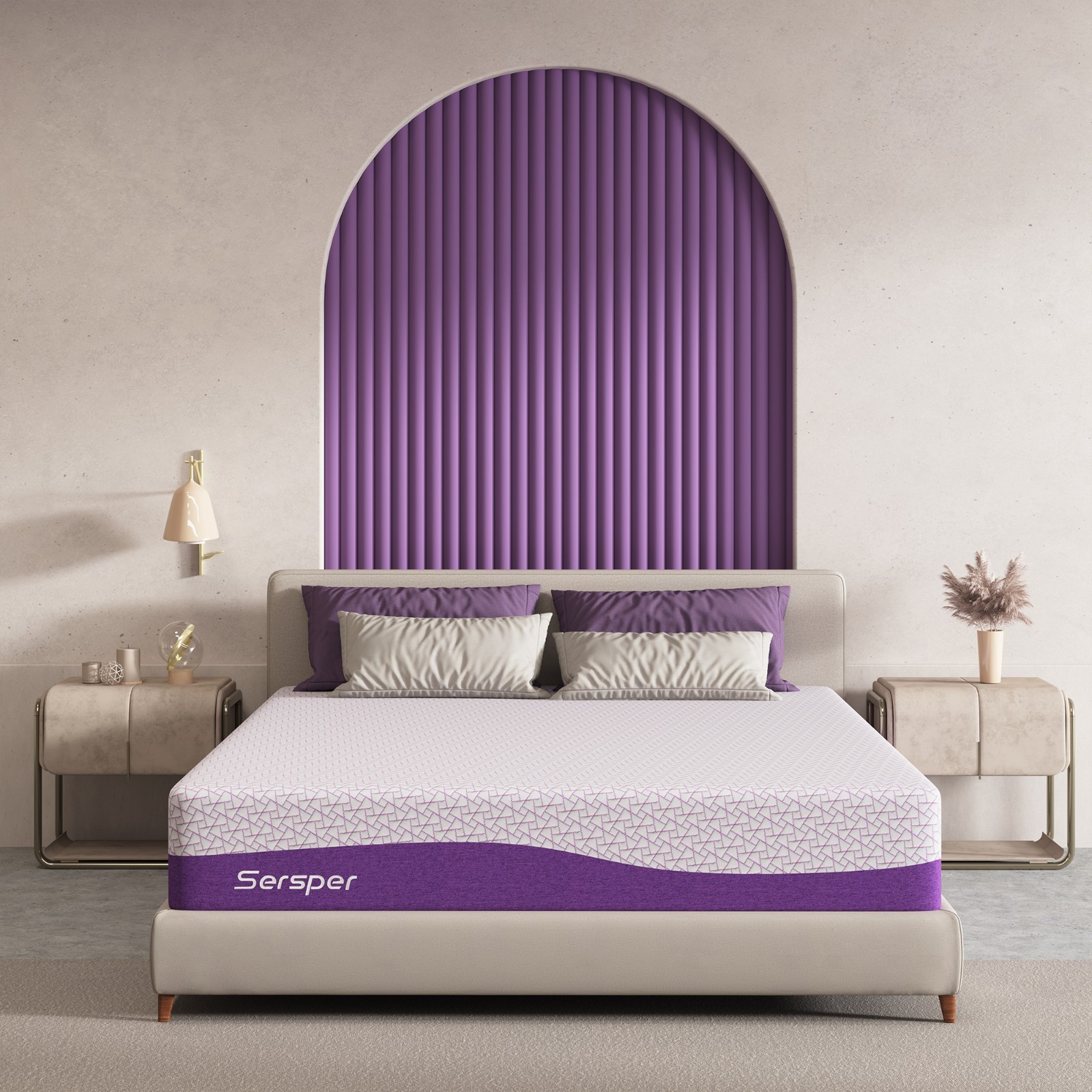 12 inch King Size Cooling Mattress Bed Gel Memory Foam in a Box Medium Firm