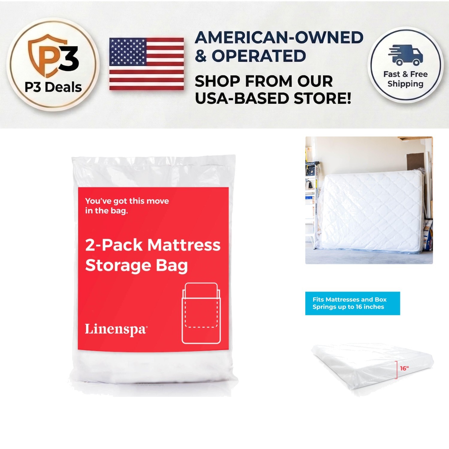 2 Pack King Size Mattress Bags – Waterproof Heavy-Duty Storage & Moving Solution