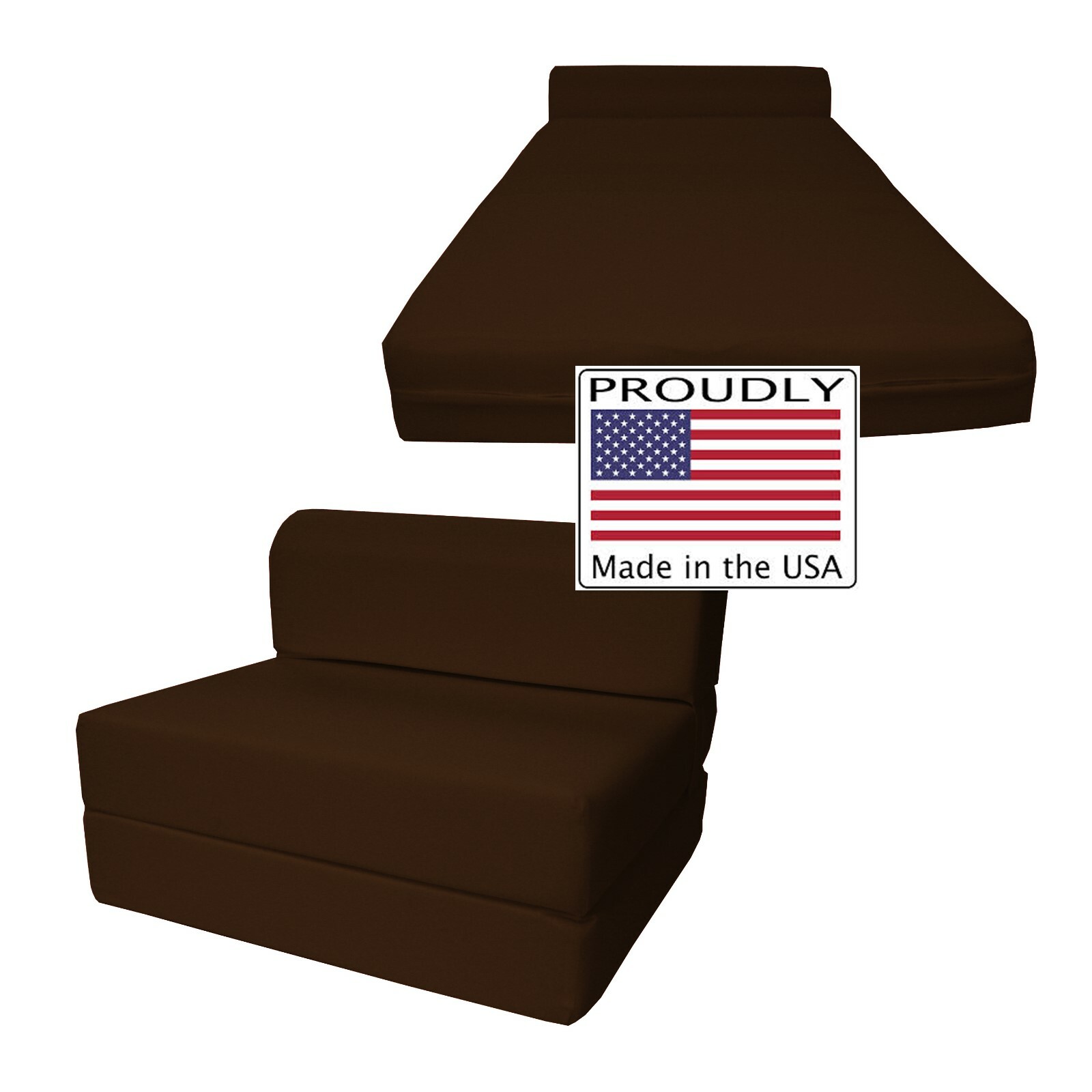 Twin Flip Chair Folding Foam Beds, Portable Sofa Bed, Couch 6x36x70, Brown