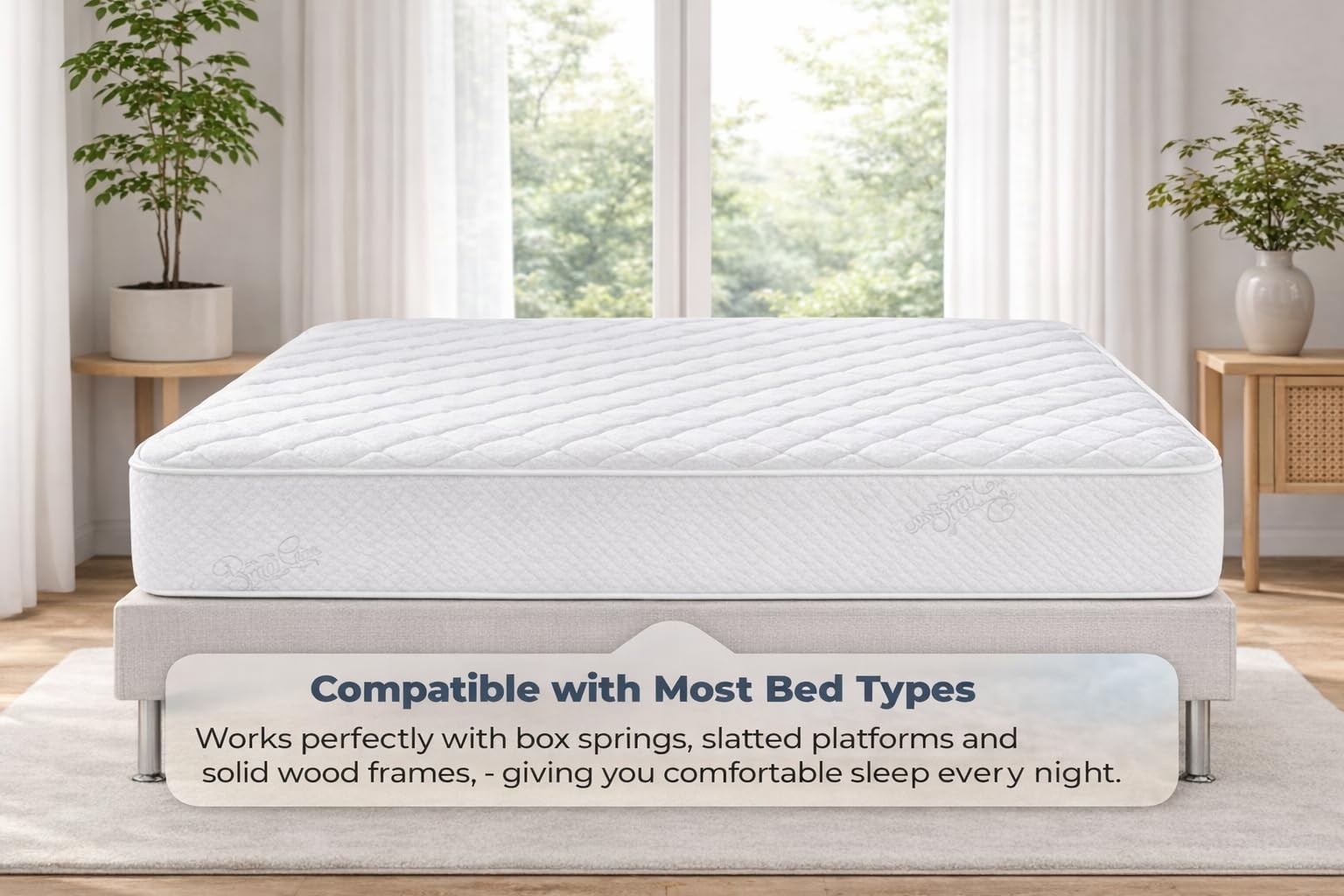 Queen Mattress 10 Inches White – Comfort Plush Euro Pillow Top Cool Memory Fo…