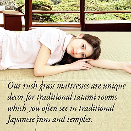 Tatami Mat Set – Finely Woven Igusa Grass, Japanese futon 4pieces Natural