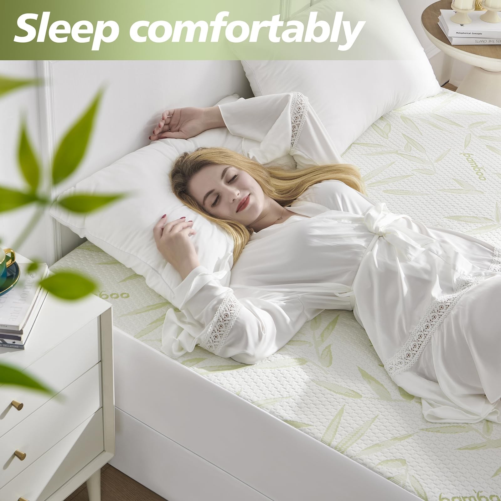 Full Size Mattress Protector Waterproof Full, Rayon Bamboo-new Pattern