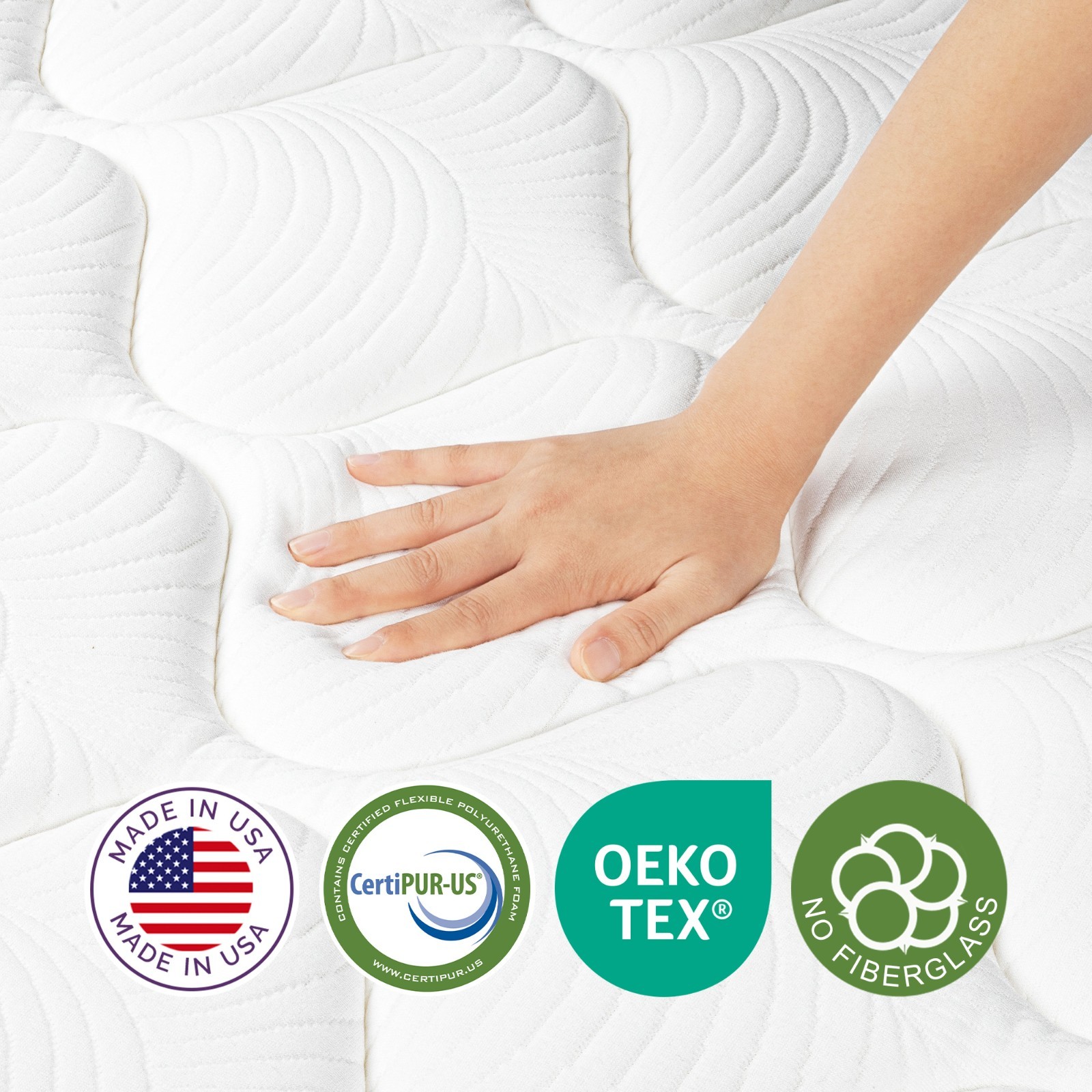 12/14 in Pillow Top Foam & Spring Hybrid Mattress Pocket Coil – Queen King Size