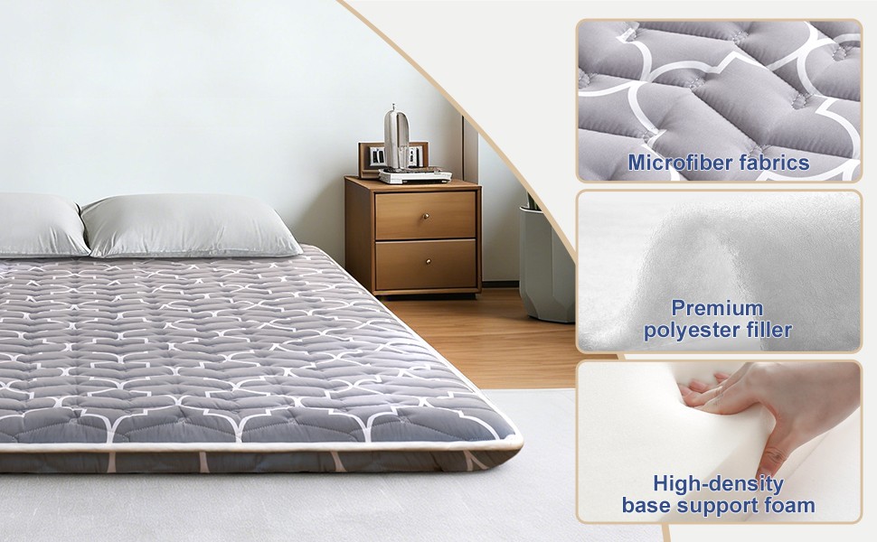 6th nerat Japanese Floor Futon Mattr – Extra-Thi 9-Layer Modern