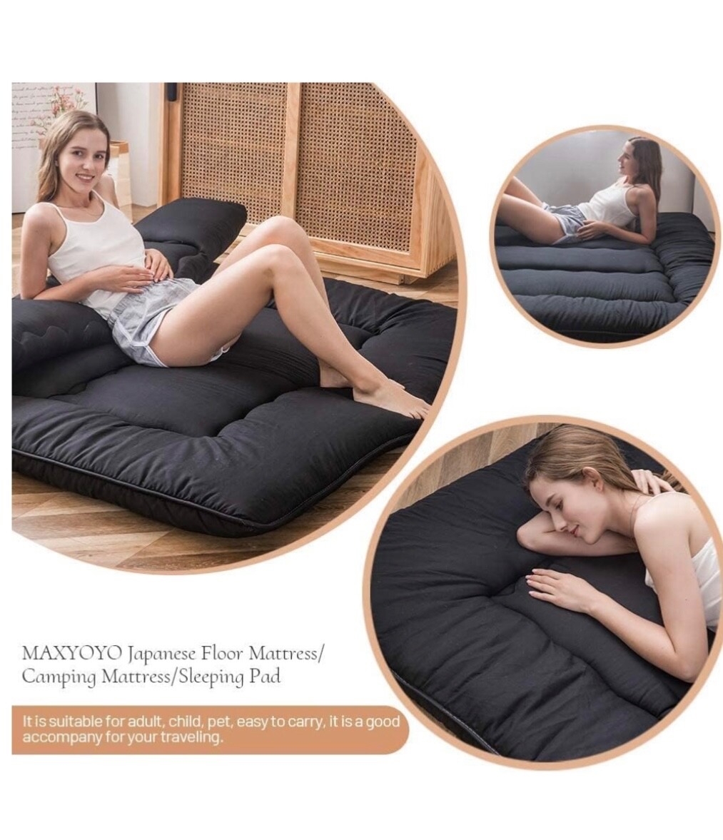 Japanese Floor Mattress Futon Mattress, 4″ Thicken Tatami Mat Sleeping Pad USA