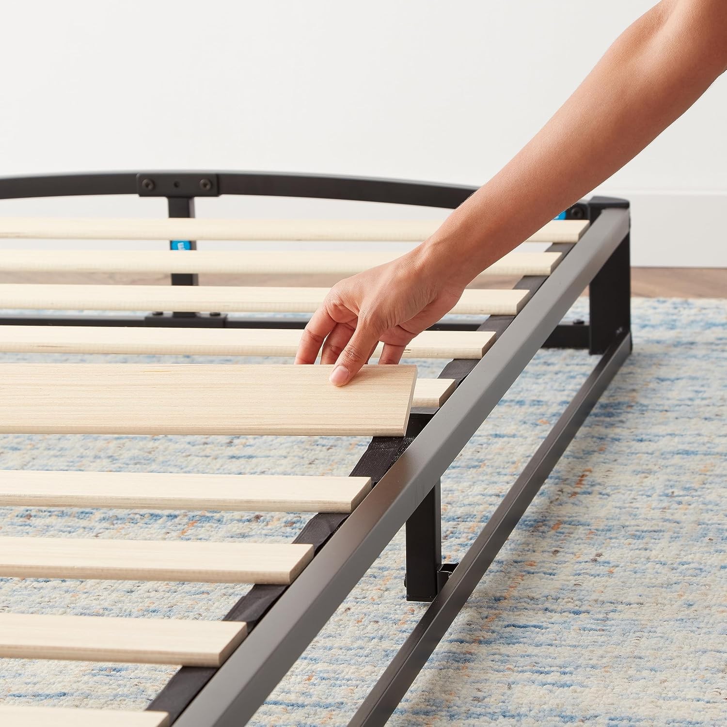 n Basics Durable Metal Platform Bed Fre with Wood Slat Support, 10