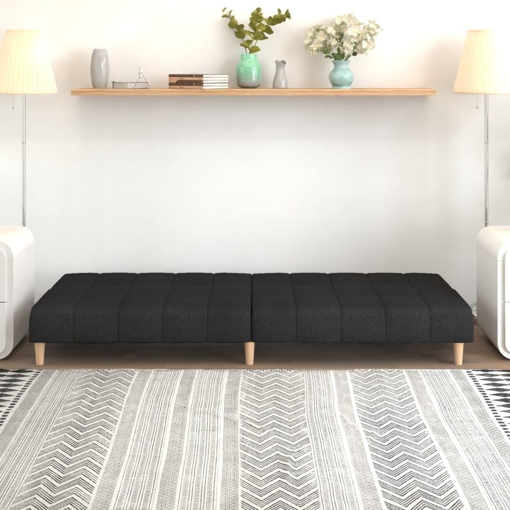 2-Seater Sofa Bed Convertible Sleeper Sofa for Small Spaces, Bla Fabric