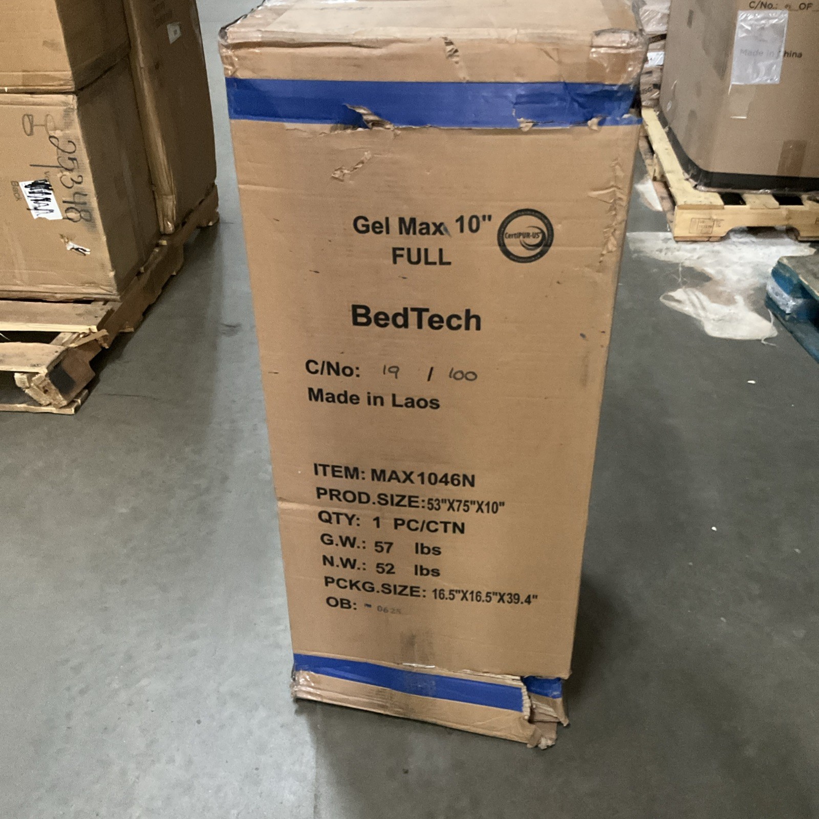 Gel Max 10in Memory Foam Mattress Full