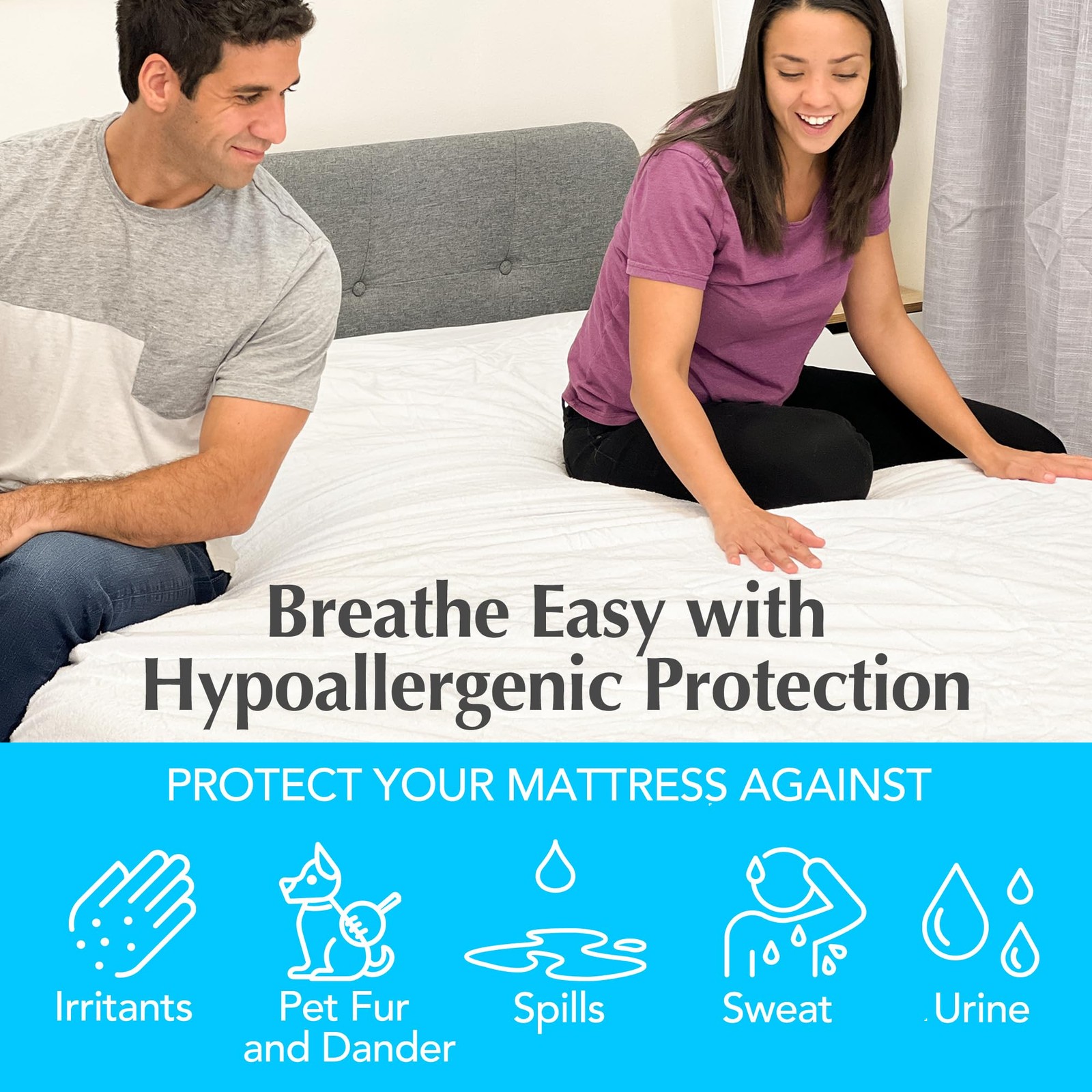 Handy Laundry Waterproof Mattress Protector – Breathable, Full, White