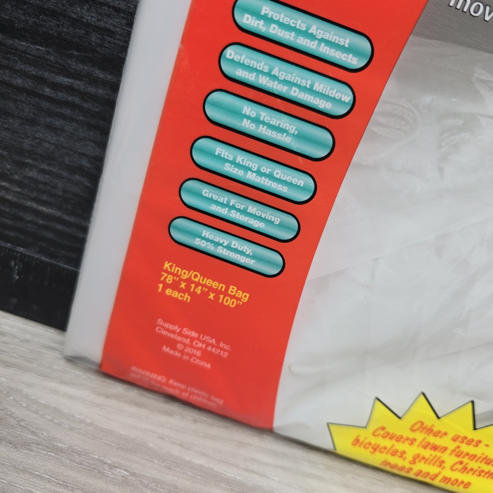 Packrite King/Queen Mattress Bag 78x14x100 Inches 1 Count Heavy Duty – Brand New