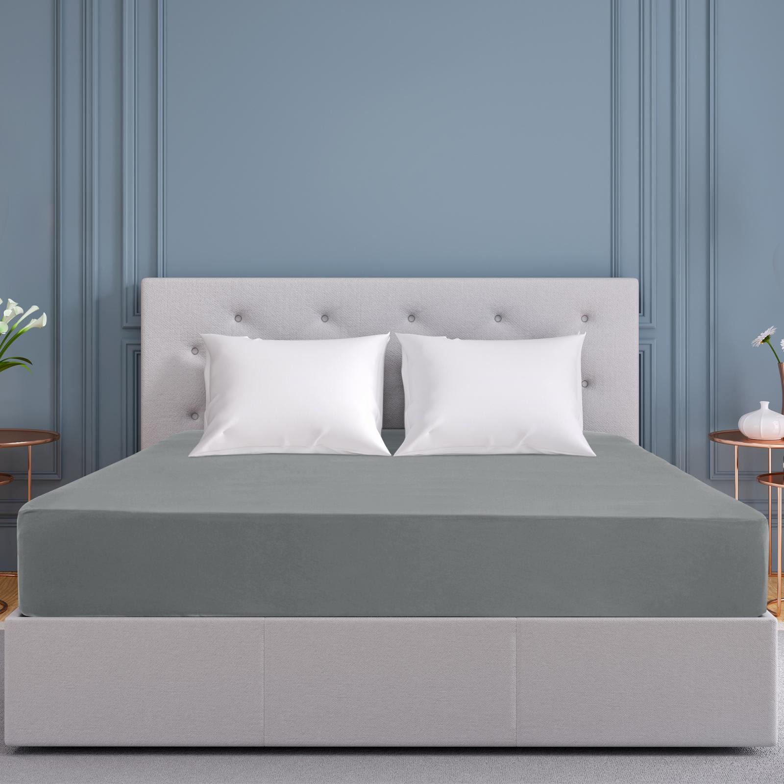190GSM Polyester Brushed Silky Fitted Sheet Deep Pocket 16 Inch