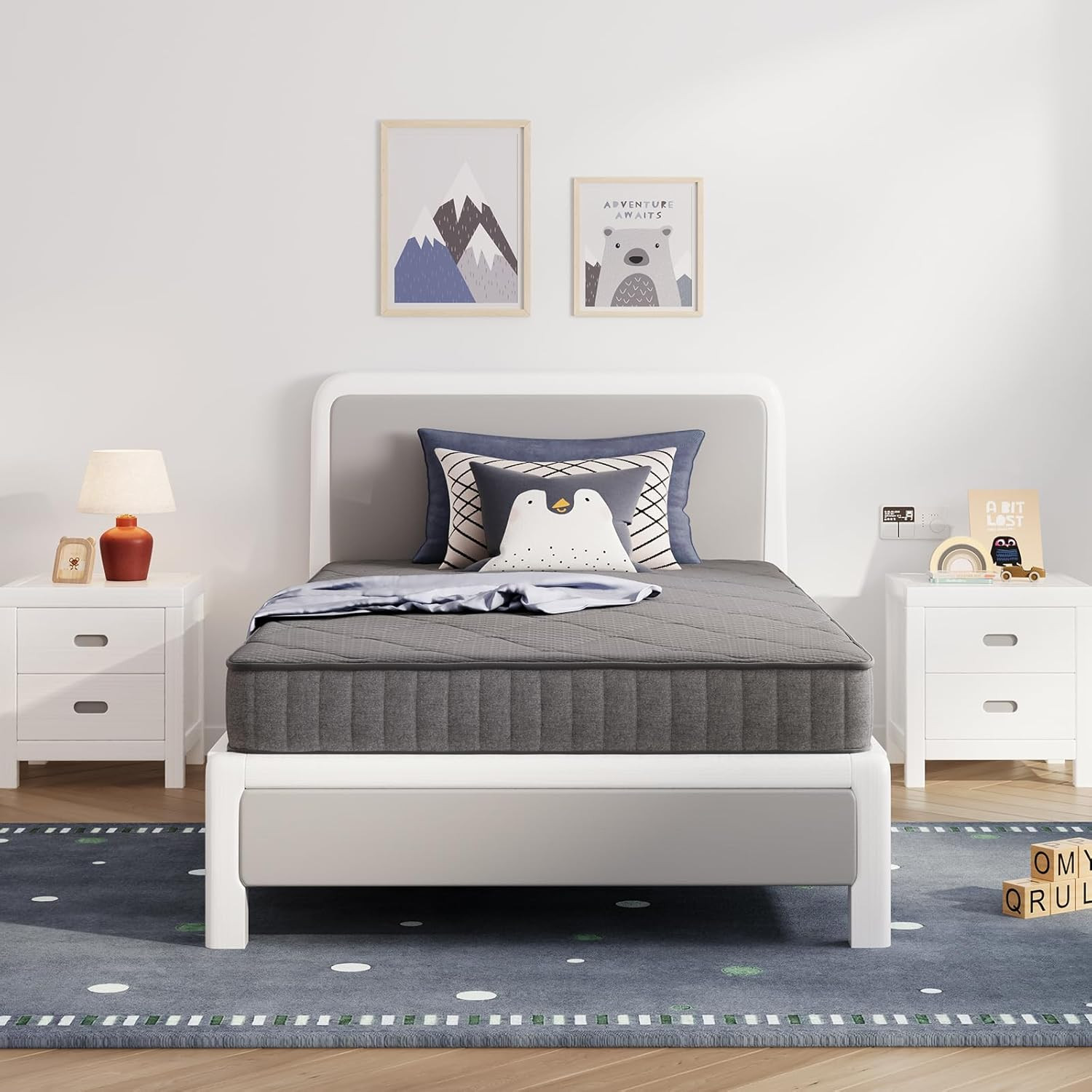 Twin Mattress, 6 Inch Twin Size Mattress in a Box for Kids, Medium Firm Hybrid M