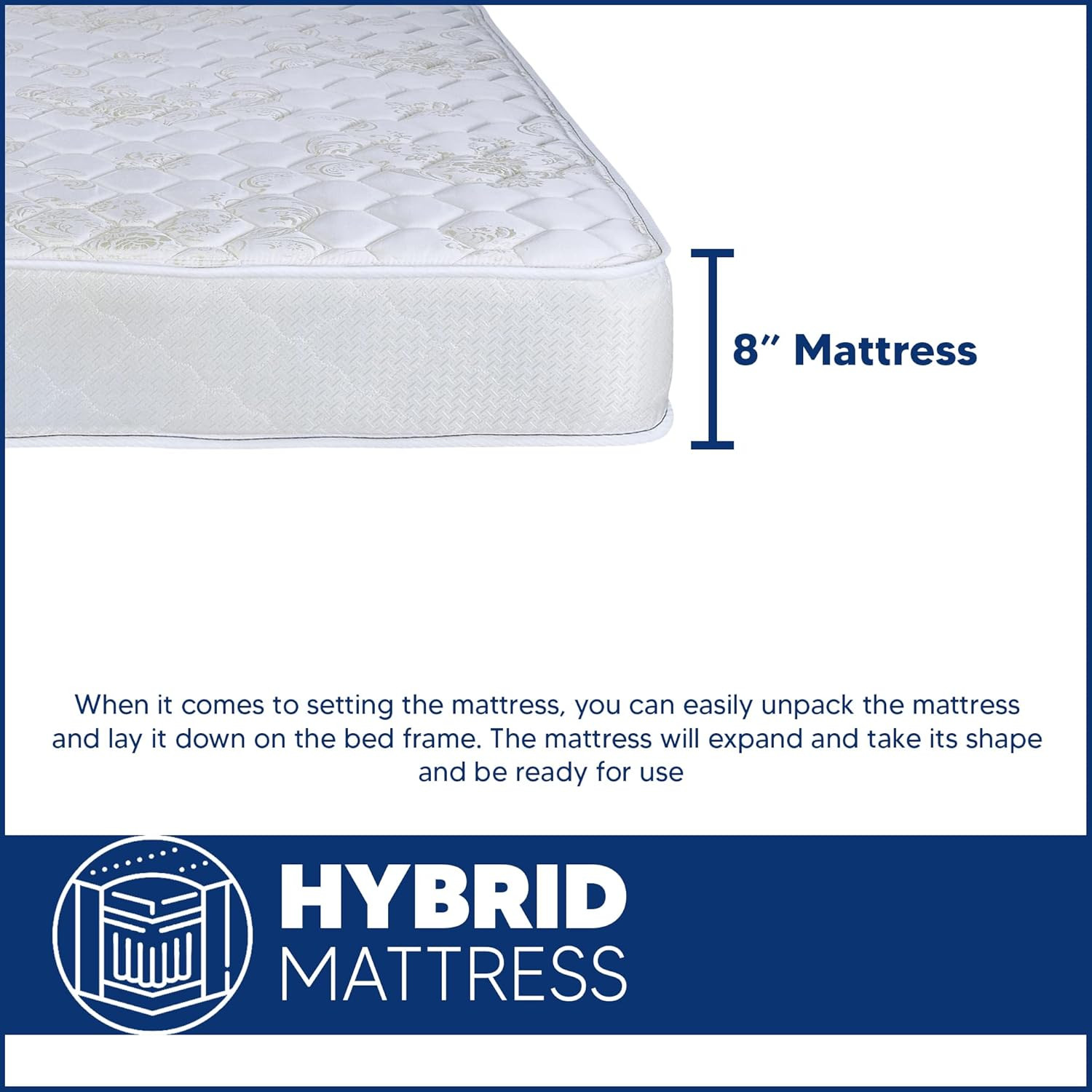 9-Inch Firm Tight Top Innerspring Mattress – Full XL Size for Comfort