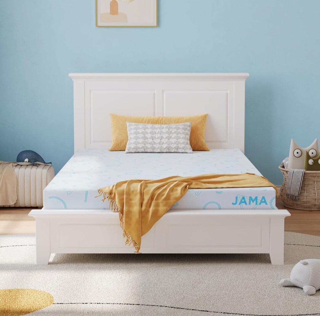 JAMA 5 inch Kids Twin Mattress Blue + Mattress Cover
