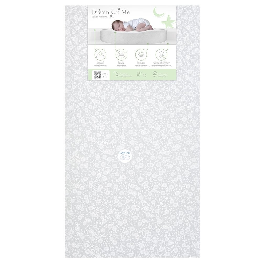 Dream On Me, Orthopedic Extra Firm Foam Standard Crib Mattress, Grey
