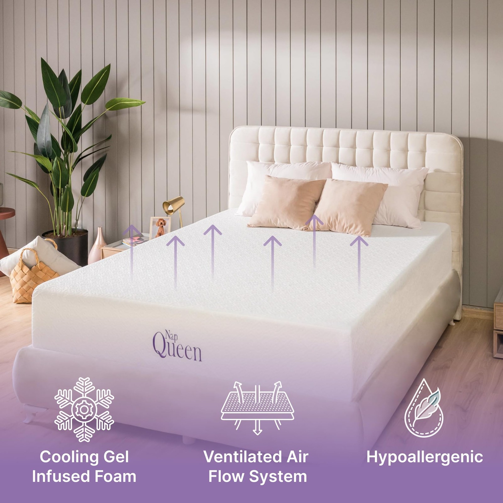 8 Inch Twin Size Mattress, Cooling Gel Memory Foam Mattress, Bed in a Box, White