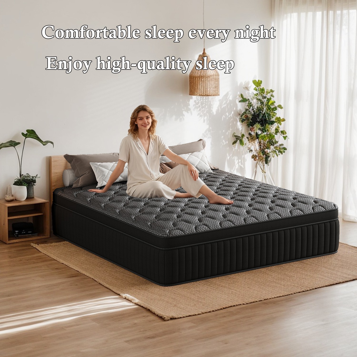Hybrid Mattress in a Box–All Sizes–Firm or Medium Firm–8″10″ 12″ 14″Bed in a Box