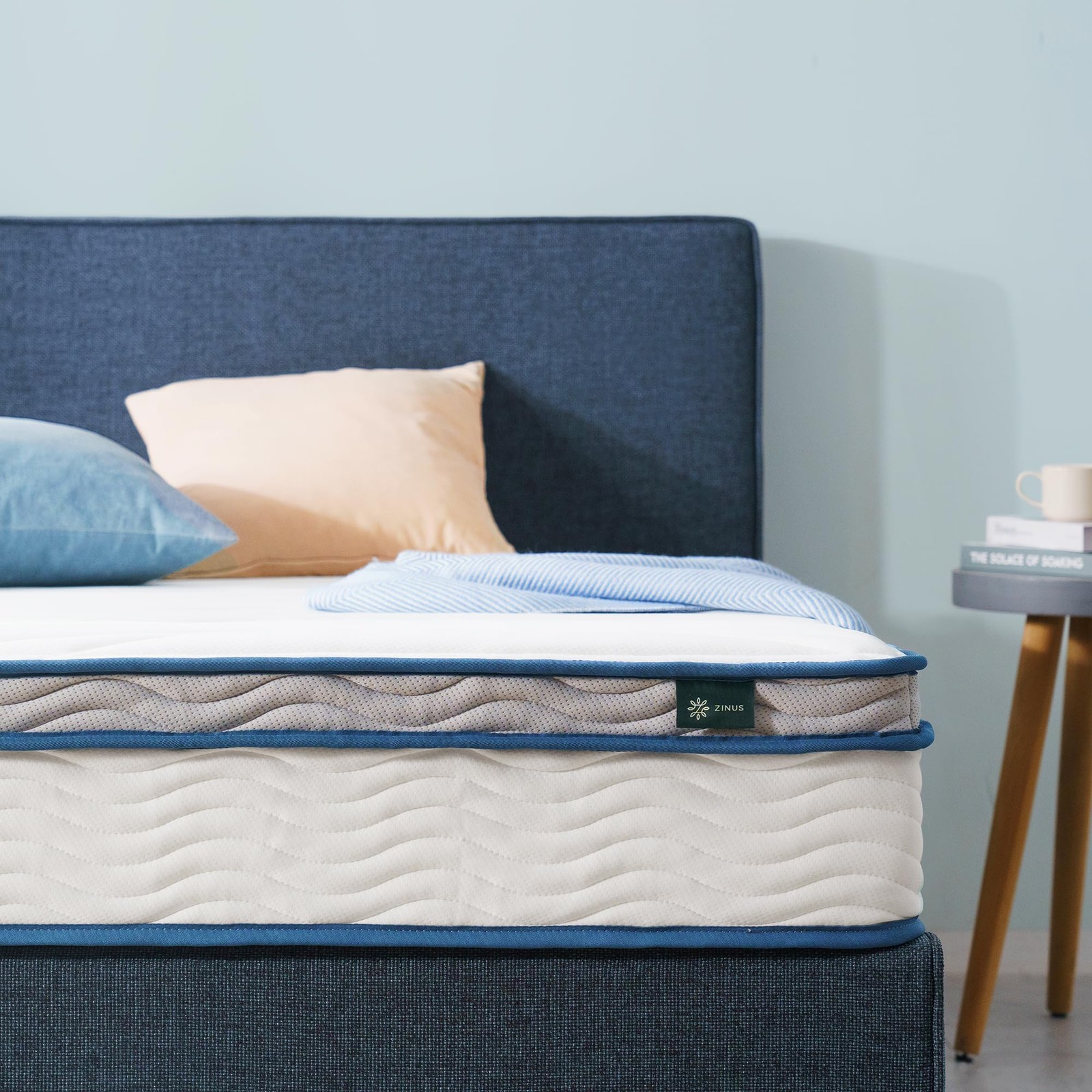 ZINUS 8 INCH SPRING SENSATION HYBRID MATTRESS QUEEN ZU-MSSA1IZI-08Q – BLUE