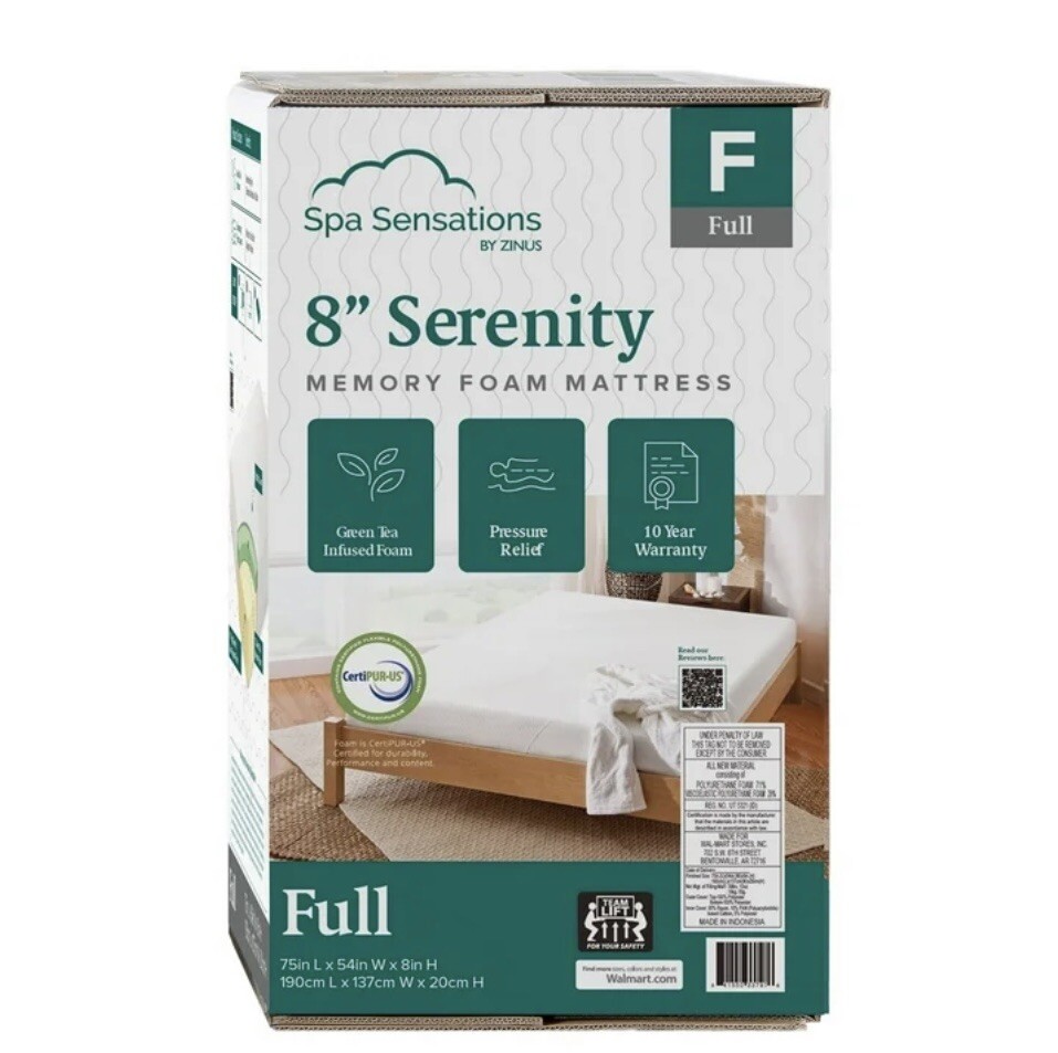 Zinus Spa Sensations Serenity Memory Foam Mattress Full