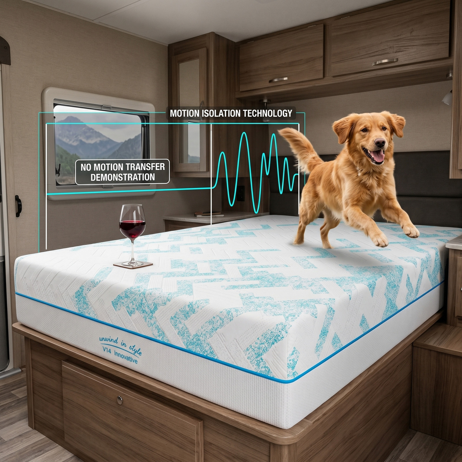 10-Inch RV Mattress Short Queen Latex Memory Foam Fiberglass-Free Medium Firm