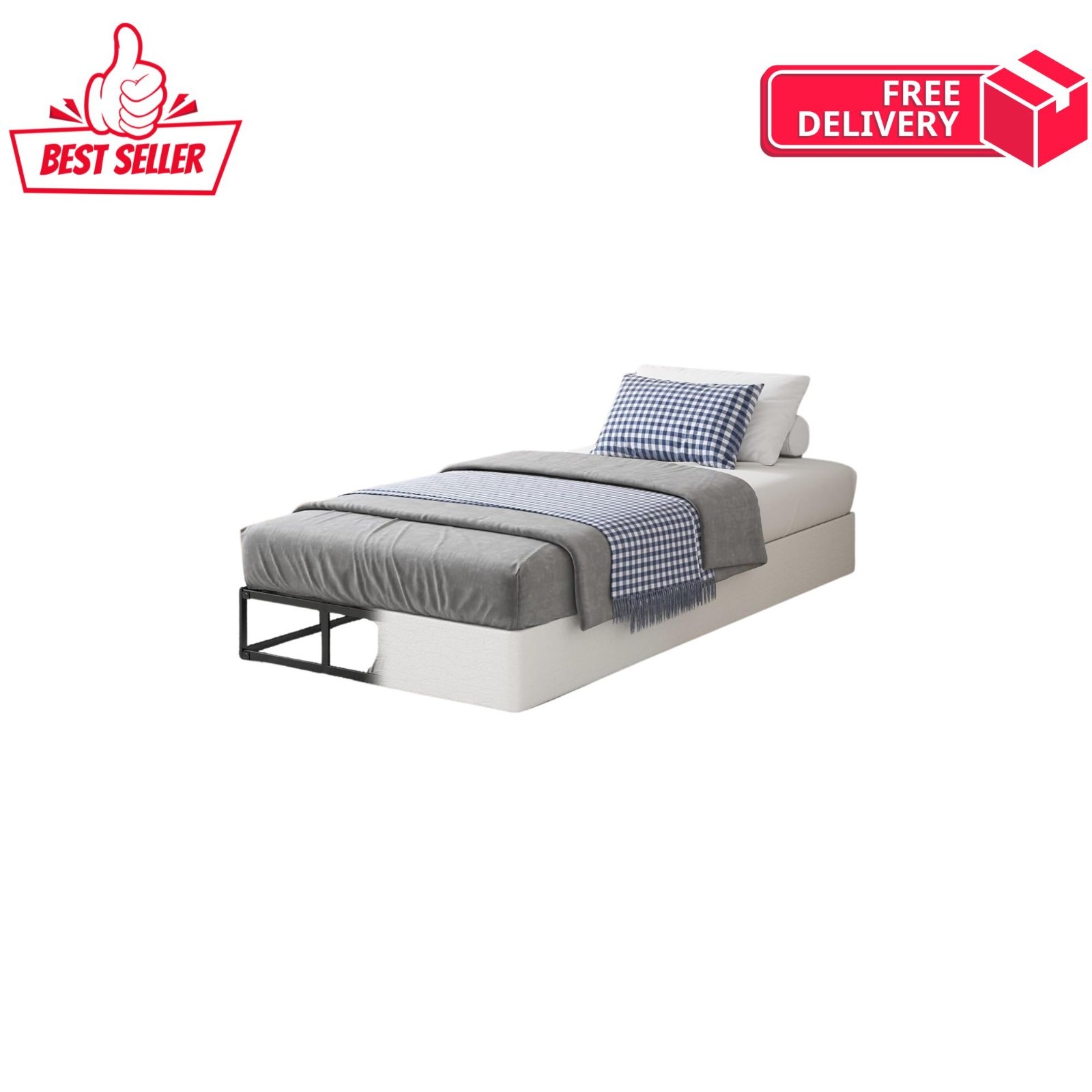 NEW Twin Box Spring 7″ High 2500lbs Mattress Foundation Non-Slip Noise Free