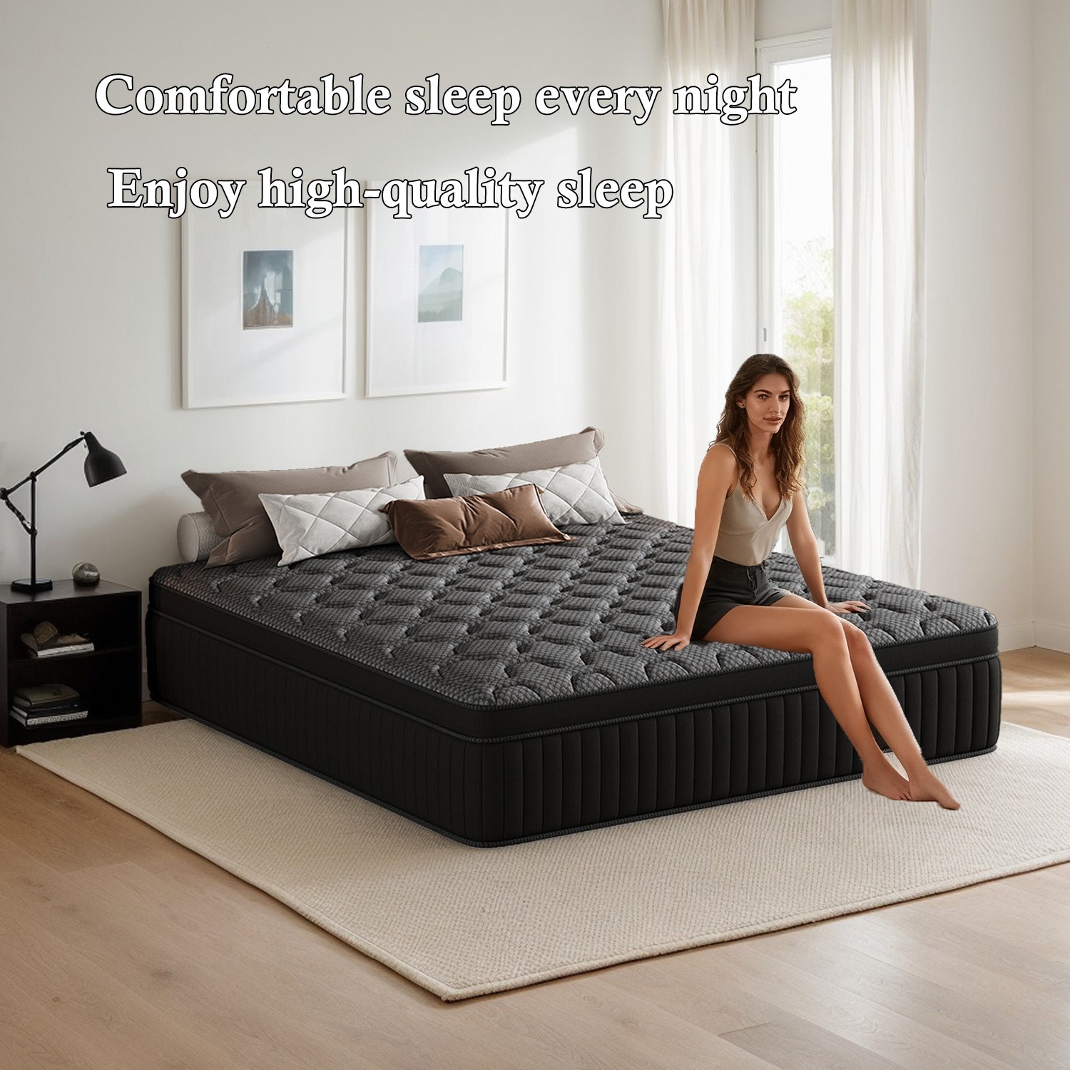 Hybrid Mattress in a Box–All Sizes–Firm or Medium Firm–8″10″ 12″ 14″Bed in a Box
