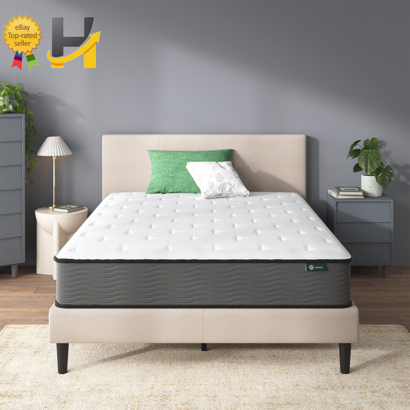 Zinus Support Plus 10″ Twin Tight Top Medium Hybrid Mattress with Comfort Foam