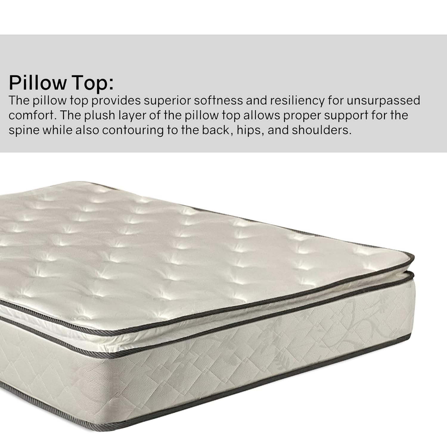 10-Inch King Plush Pillowtop Innerspring Mattress for Ultimate Comfort