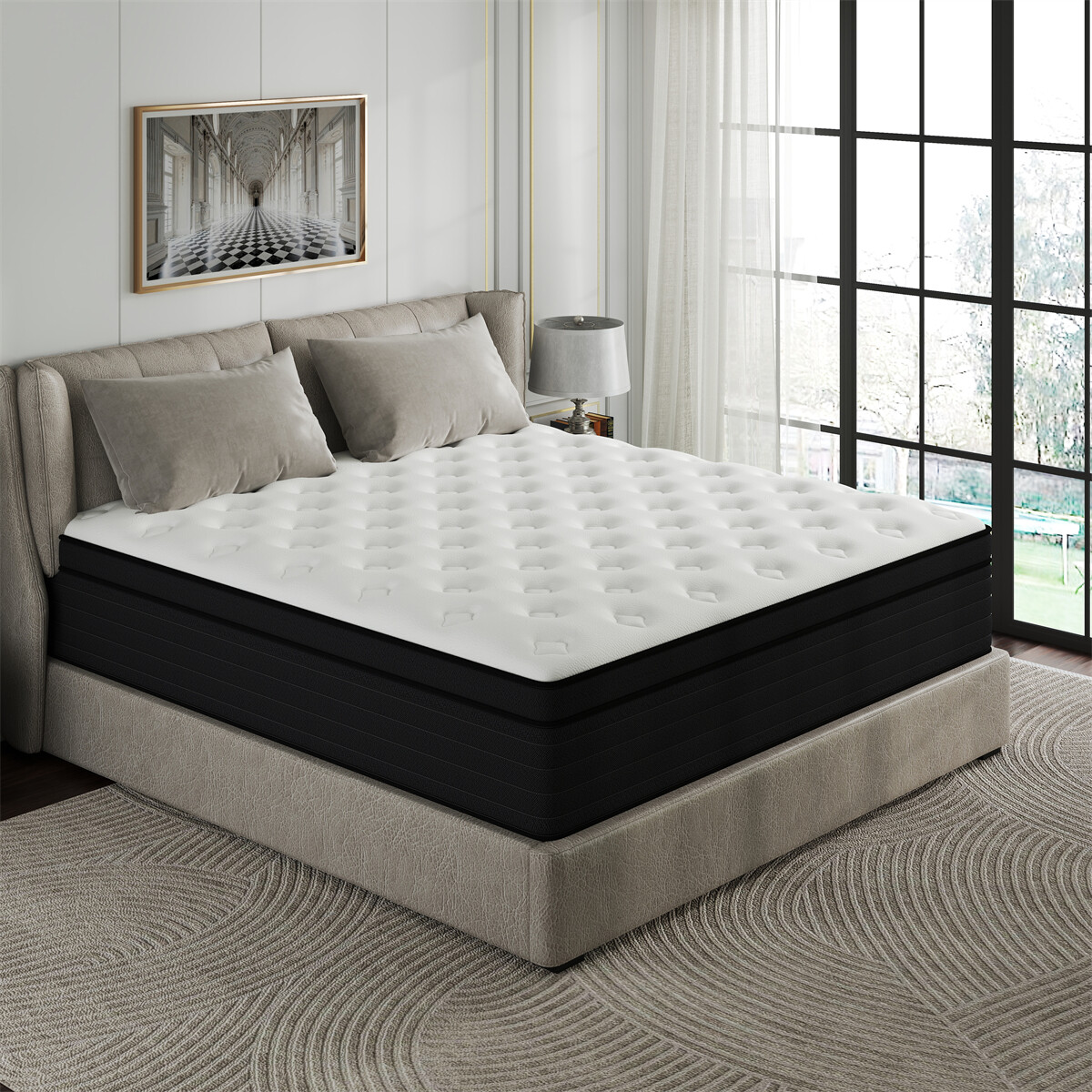 10″12″14″ Hybrid Mattress In A Box Memory Foam Spring Twin Full Queen King Size