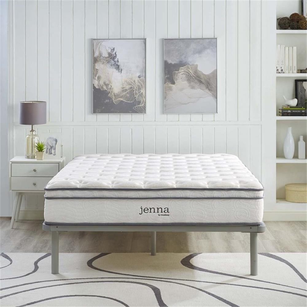 Modway Jenna 10″ Modern Innerspring and Foam Full Mattress in White