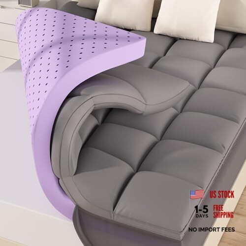Dual Layer 5 Inch Memory Foam Mattress Topper Size, 2 Inch Gel Queen Dark Gray