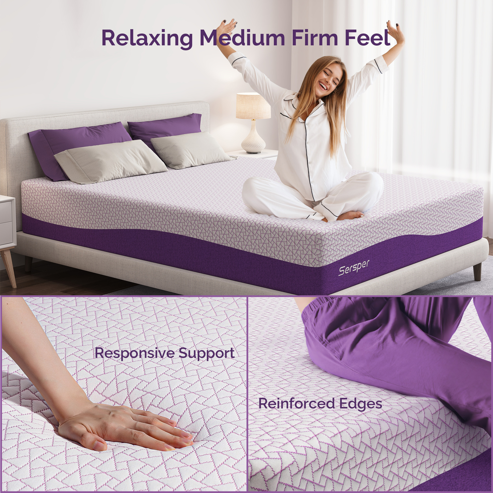 14 inch Queen Size Mattress Bamboo Charcoal Gel Memory Foam Mattress in a Box