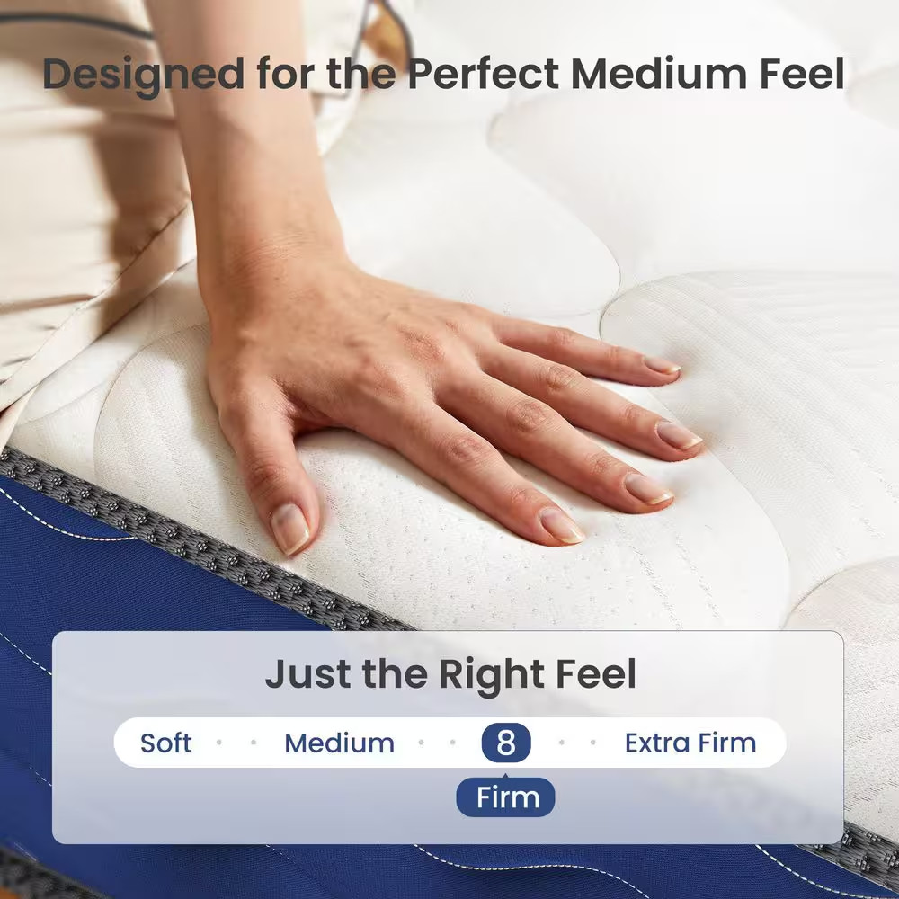 King Firm Hybrid Bamboo Charcoal Gel Memory Foam 12 In. Innerspring Pillow Top B