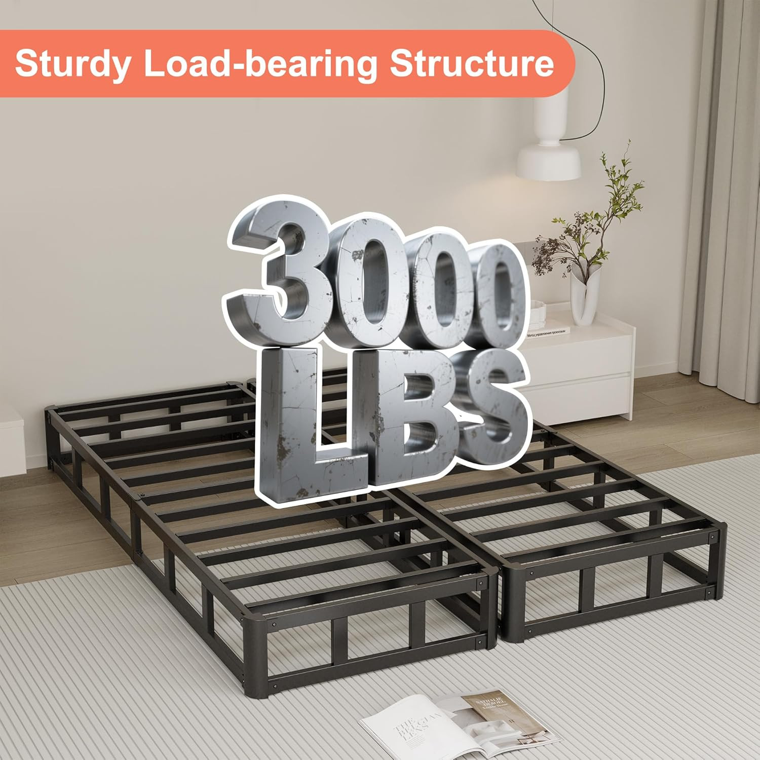 7″ Heavy Duty Split Box Spring with Fabric Cover – Easy Assembly & Noise-Free