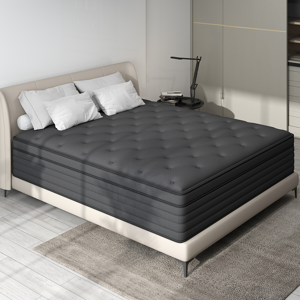 12″14″ Hybrid Mattress In A Box Innerspring Gel Memory Foam Twin Full Queen King