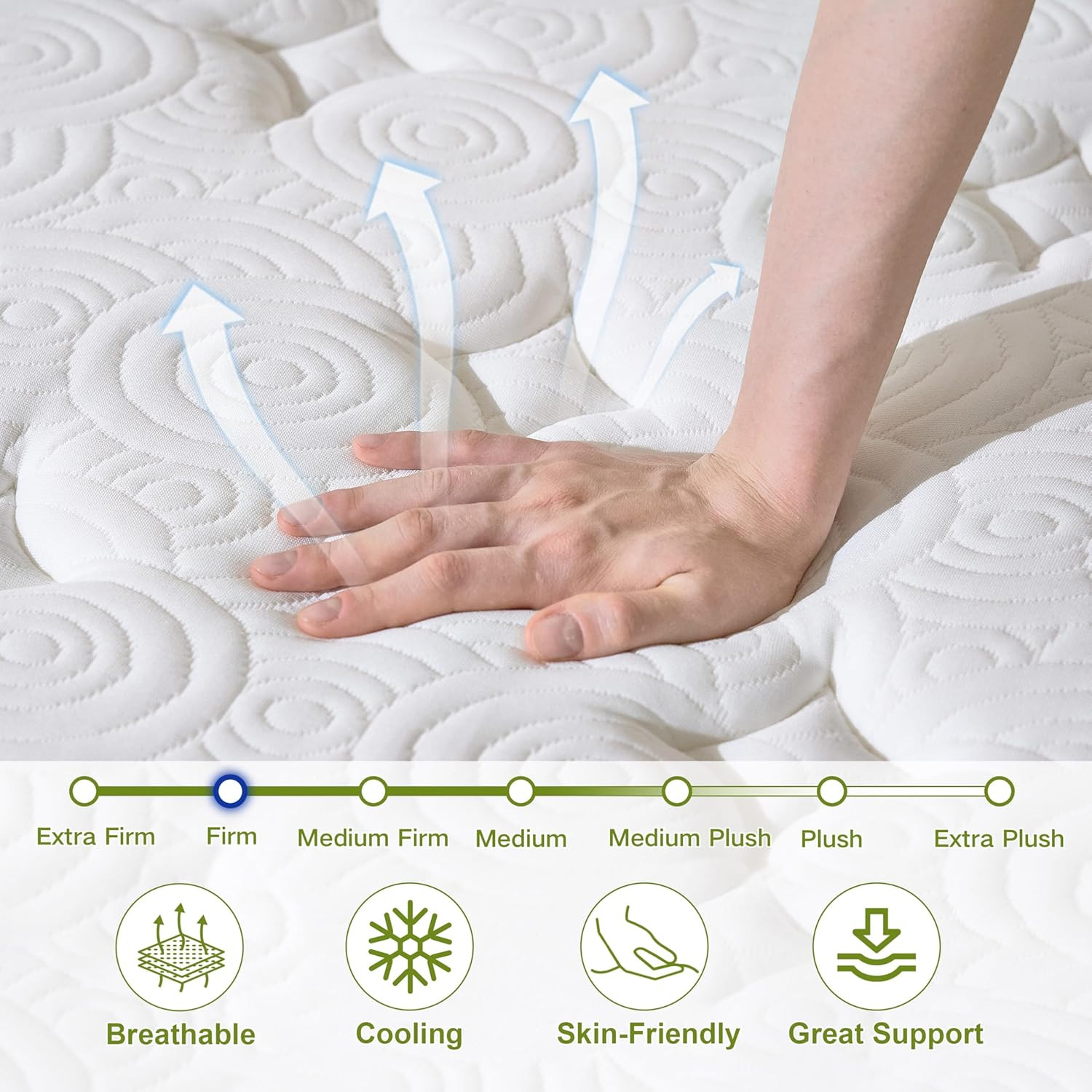 12″ Twin Mattress with Gel Memory Foam & Pocket Springs for Cool Comfort