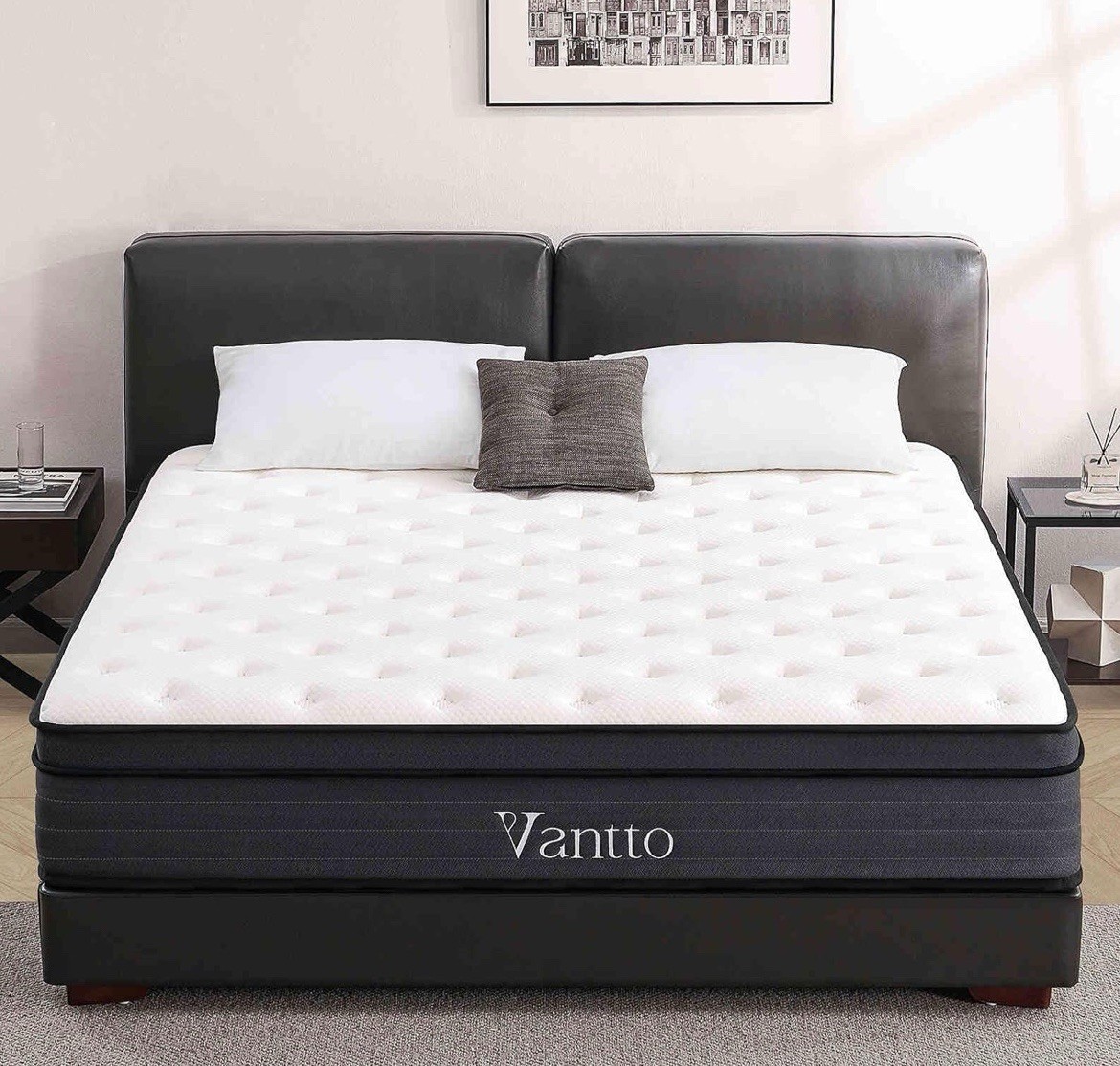 Queen Size Mattress, 12 Inch Hybrid Memory Foam Mattress in a Box Pocket Springs