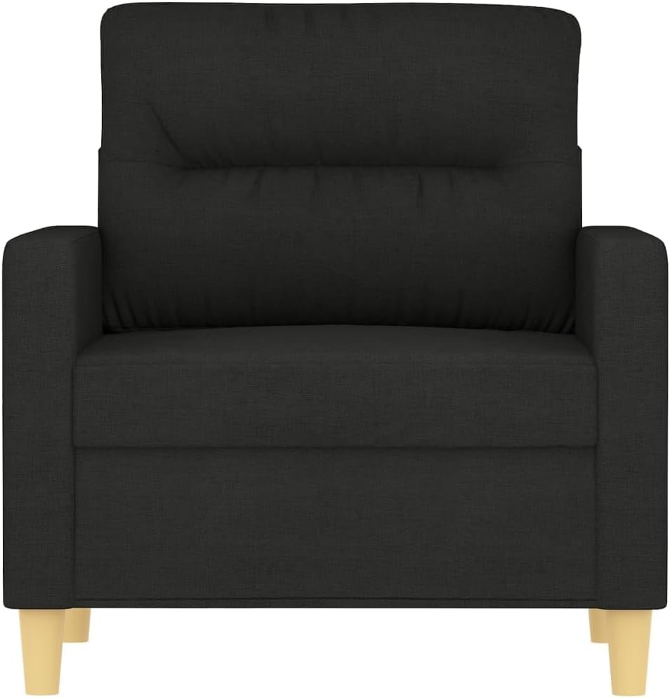 Modern Sofa Chair Bla 23.6″ Fabric Upholstered Armchair with Thi