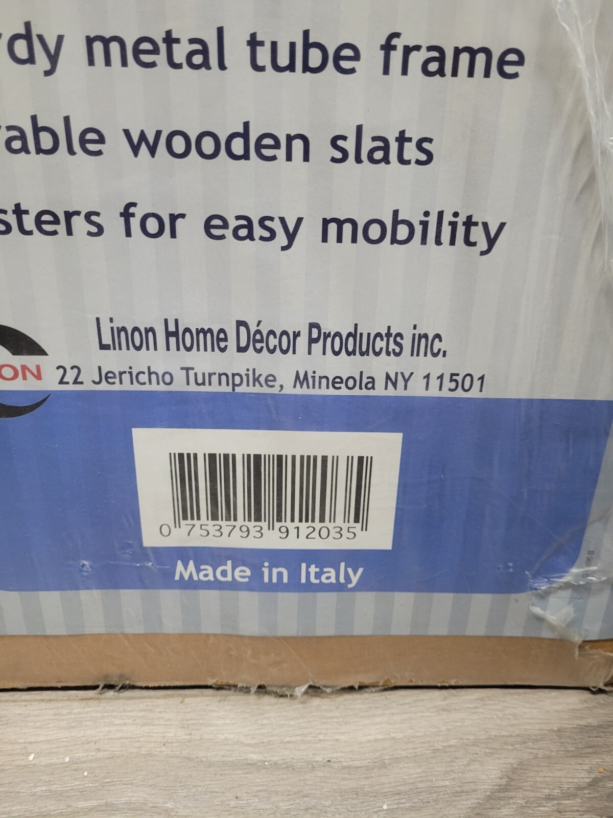NEW IN BOX! LINON ROMA Folding Bed Blue & White Mattress Made in Italy