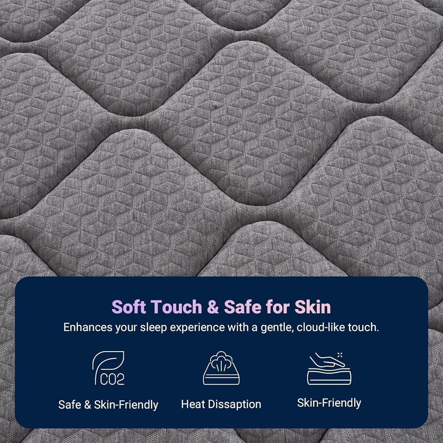 Breathable Twin Mattress 10″ Medium Firm Gel Foam Low Motion Transfer