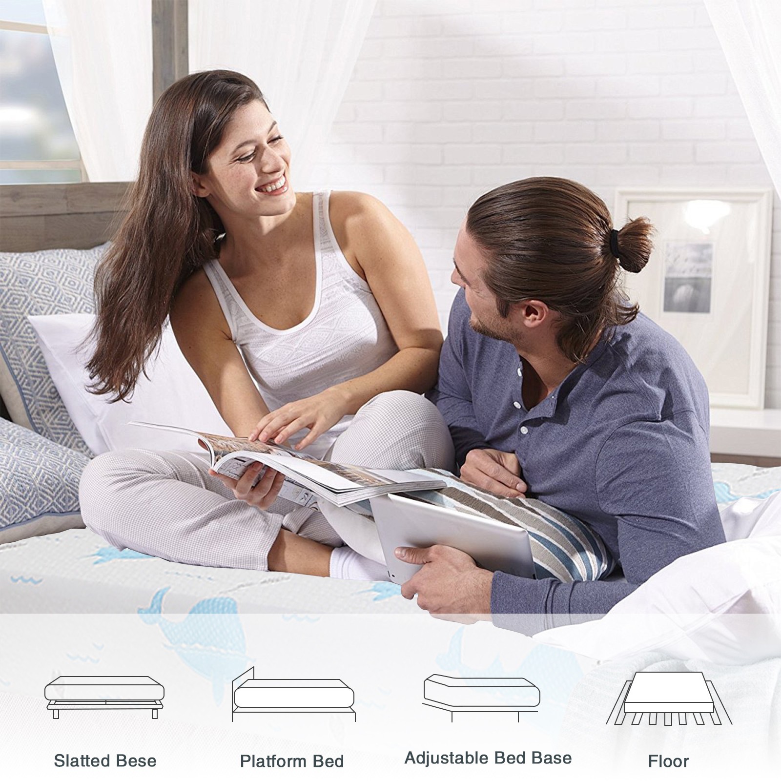 5″ 6″Gel Memory Foam Cooling Mattress with Breathable & Removable Cover in a Box
