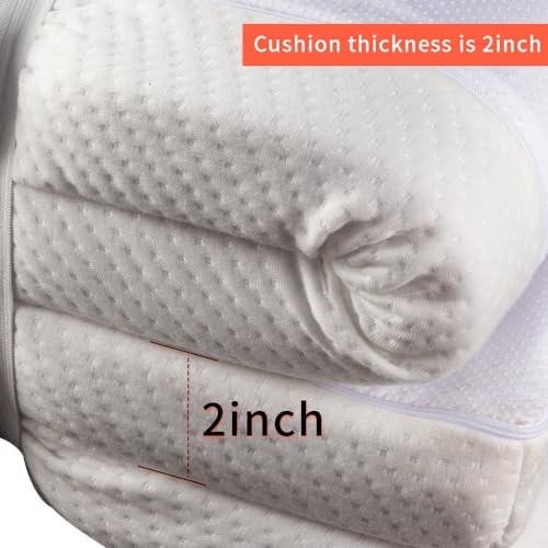 Lash Bed Topper Memory Foam Topper for Massage Bed,Memory 73x29x2 inch White