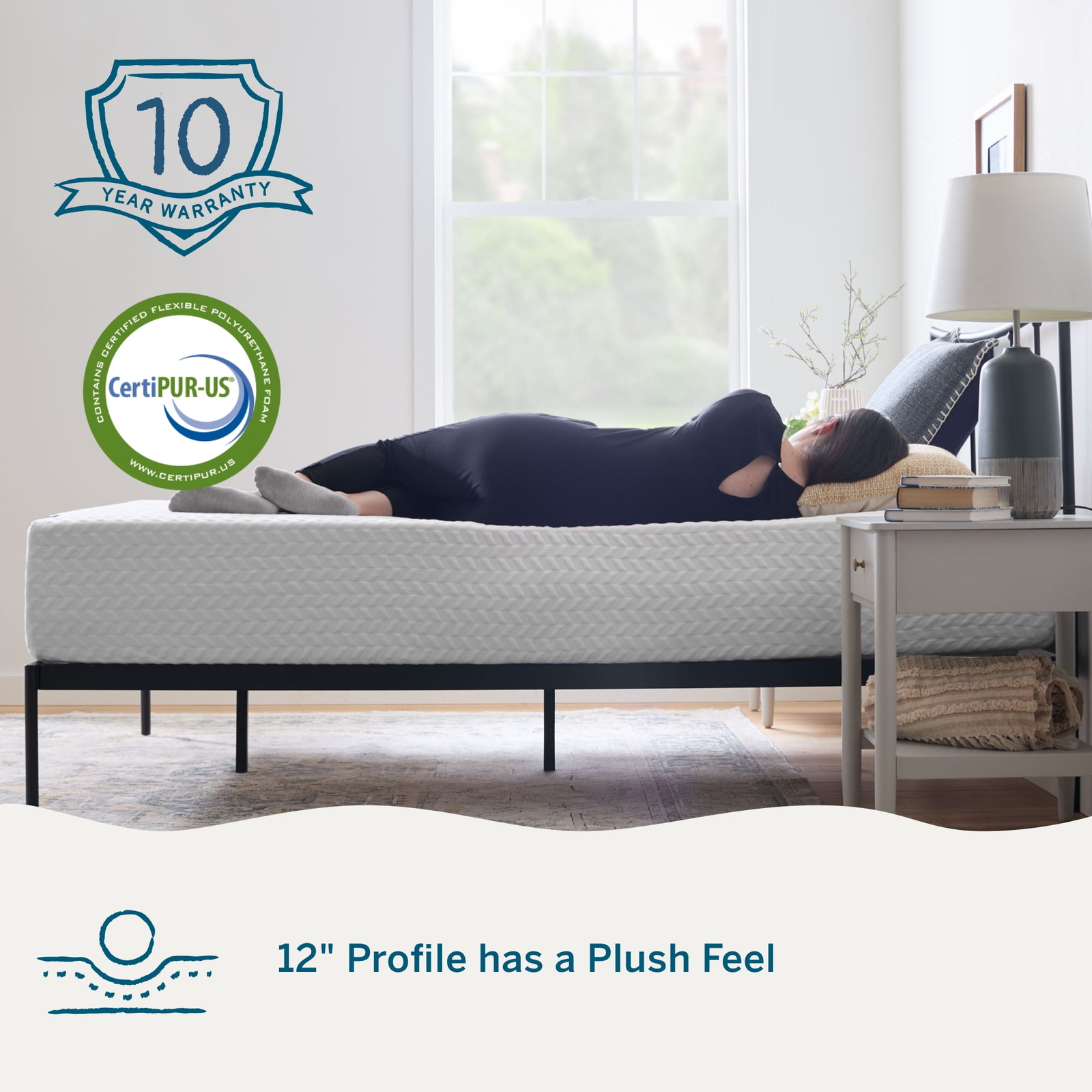 Lucid Gel Memory Foam Plush Mattress Twin, Twin XL, Full, Full XL, Queen, King,
