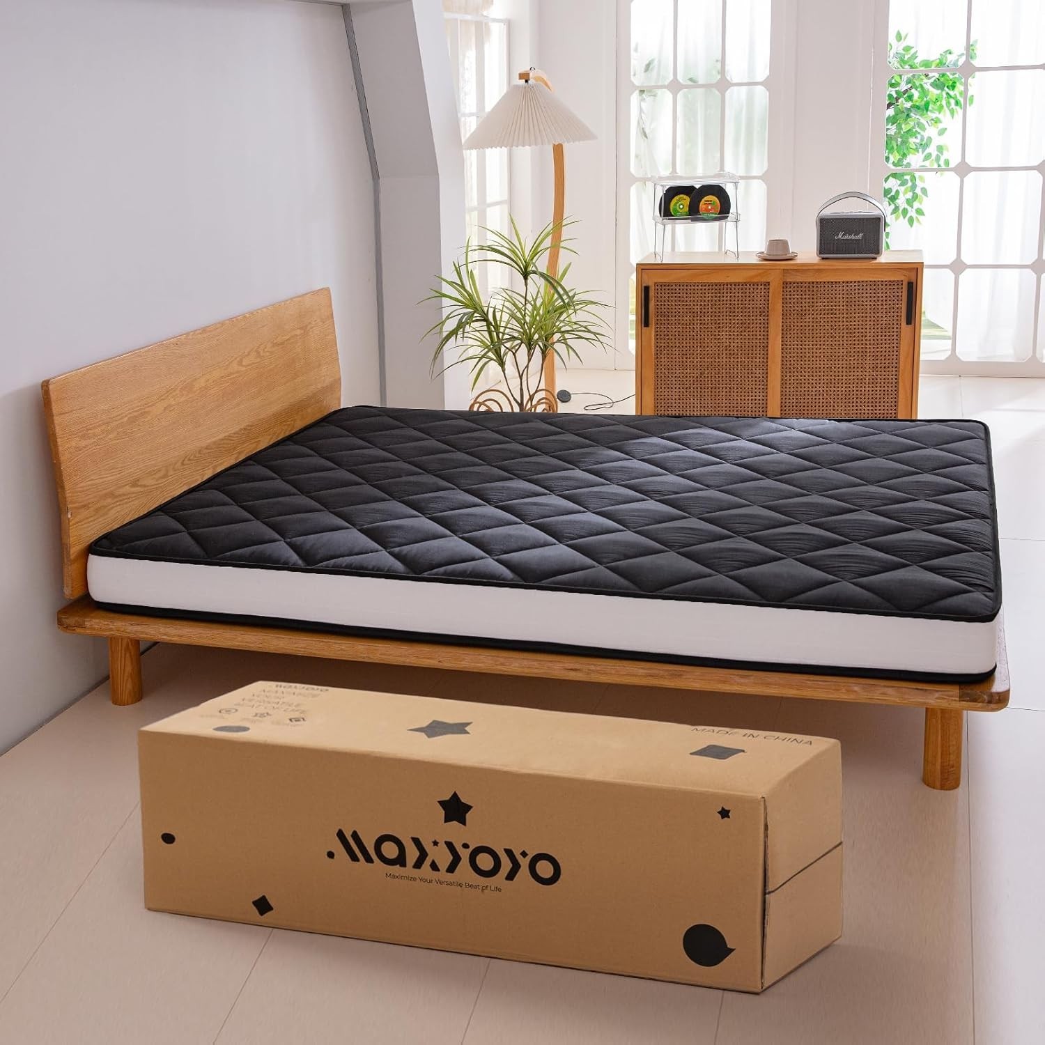 6″ Extra Thick Futon Mattress, Queen Size Diamond Pattern Mattress Pad Tatami…