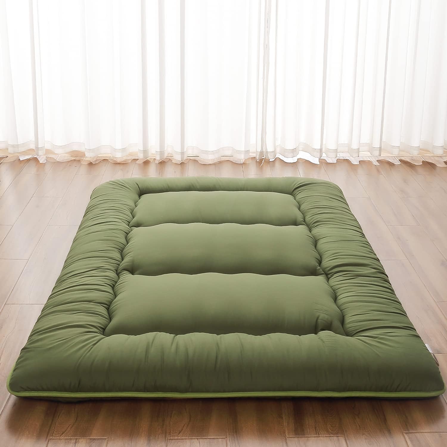 Zelladorra Green Twin Japanese Futon Mattress – Portable and Foldable Comfort