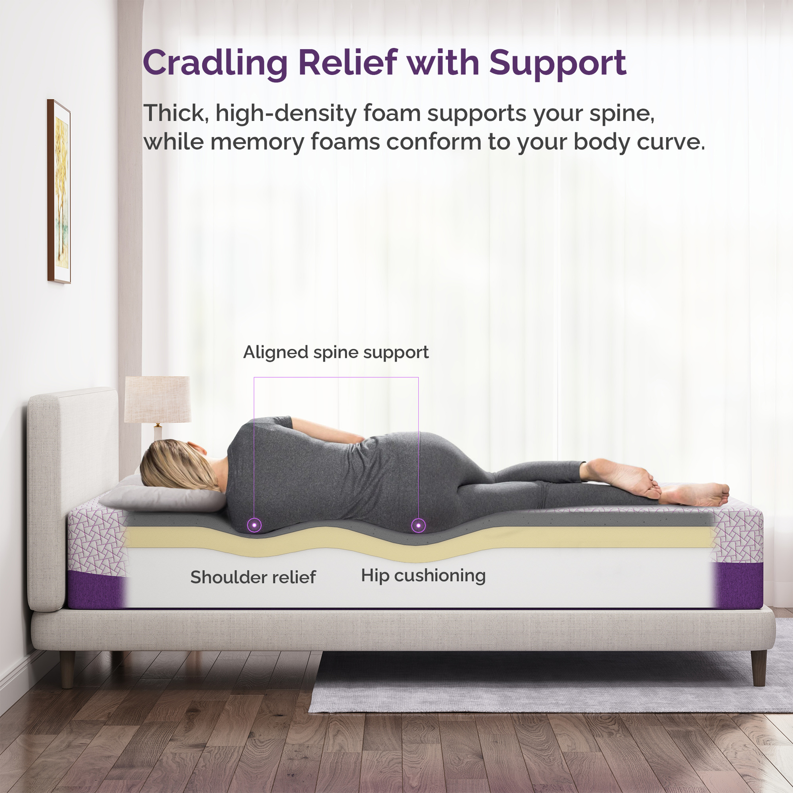 14 inch Queen Size Mattress Bamboo Charcoal Gel Memory Foam Mattress in a Box