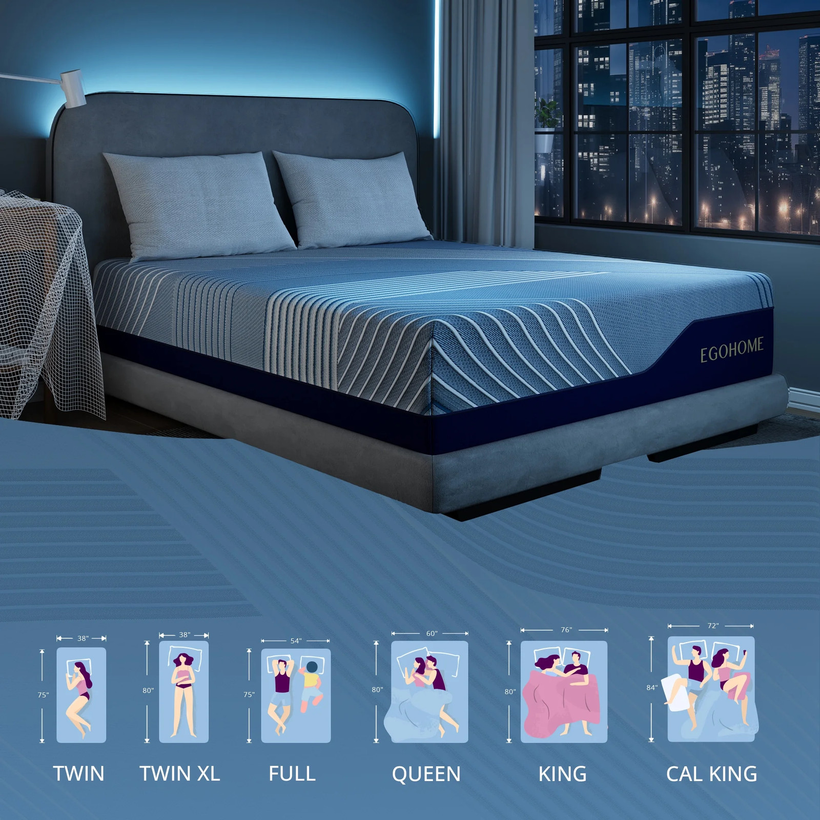 Ego Elysian Queen Mattress, 12 Inch Memory Foam Mattress with Pocket Spring, …