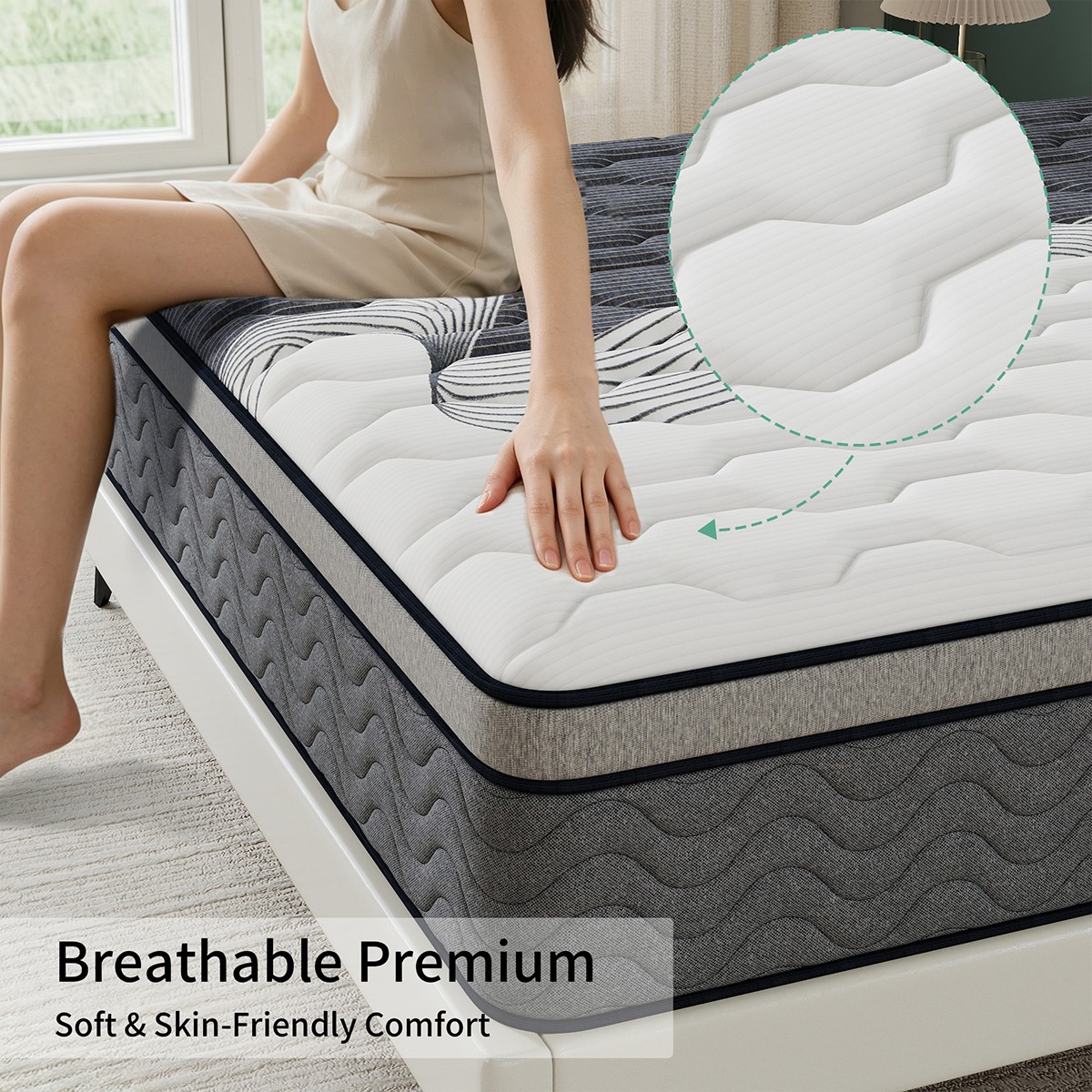 12″ Dual Firm Soft Hybrid Mattress Memory Foam Spring Full Queen King in a Box